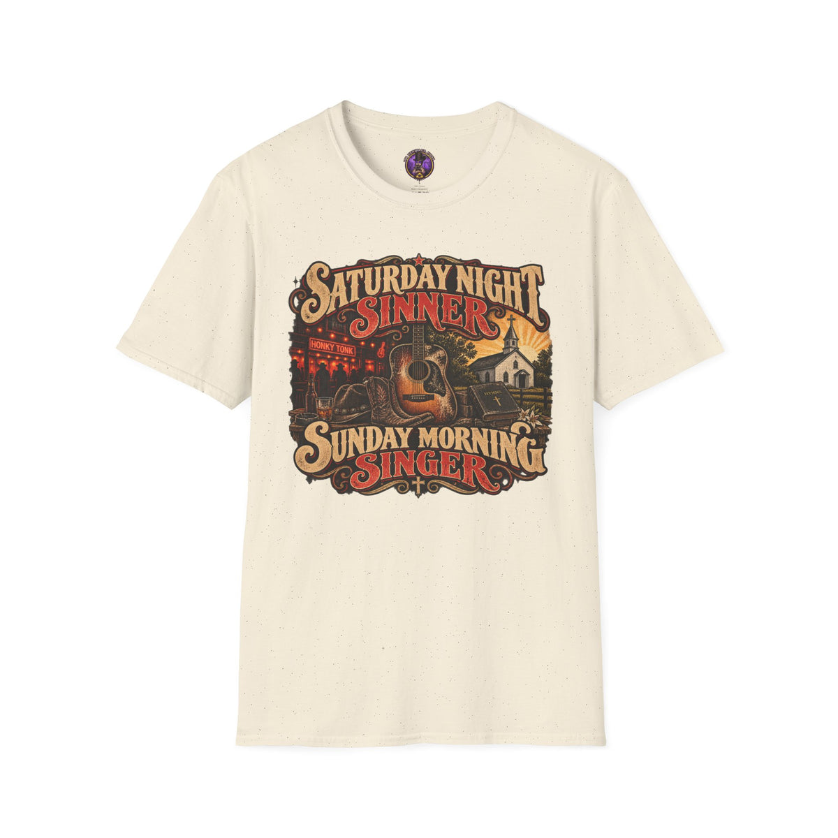 Saturday Night Sinner Sunday Morning Singer Country T-Shirt graphic T-shirt product image 2