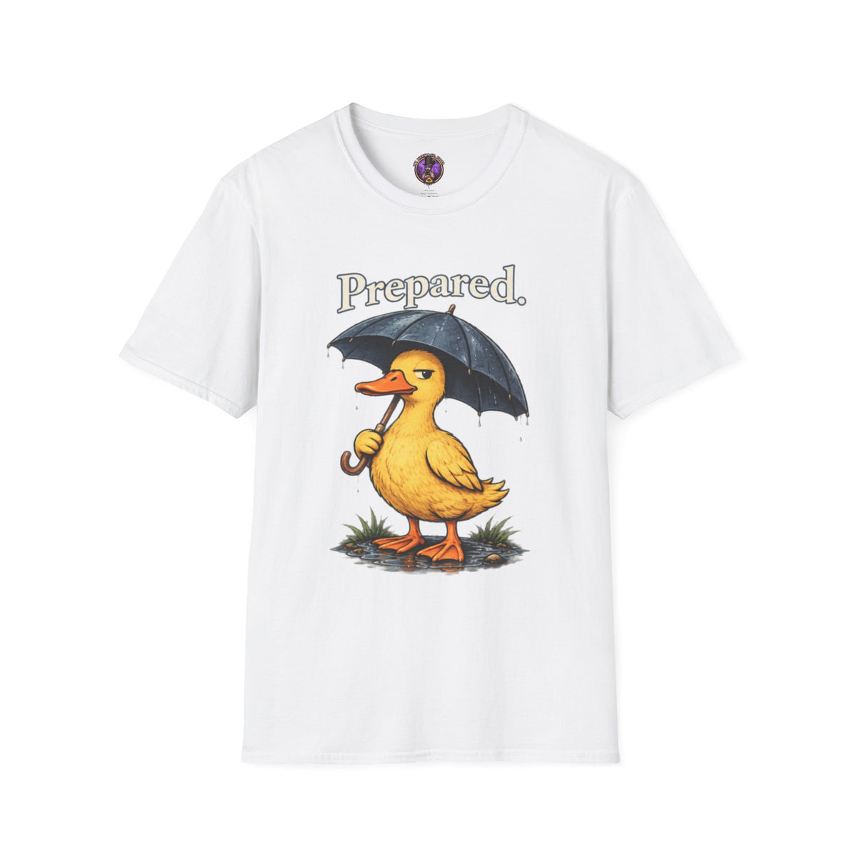 Prepared Duck T-Shirt - Cute Duck with Umbrella Graphic Tee graphic T-shirt product image 1