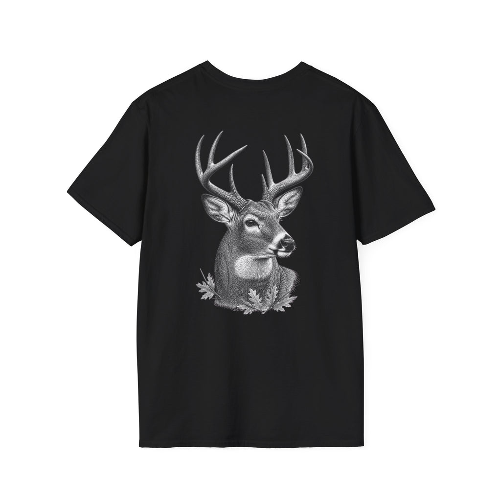 Deer Buck Graphic T-Shirt — Realistic Buck Head Hunting Tee — product view 1