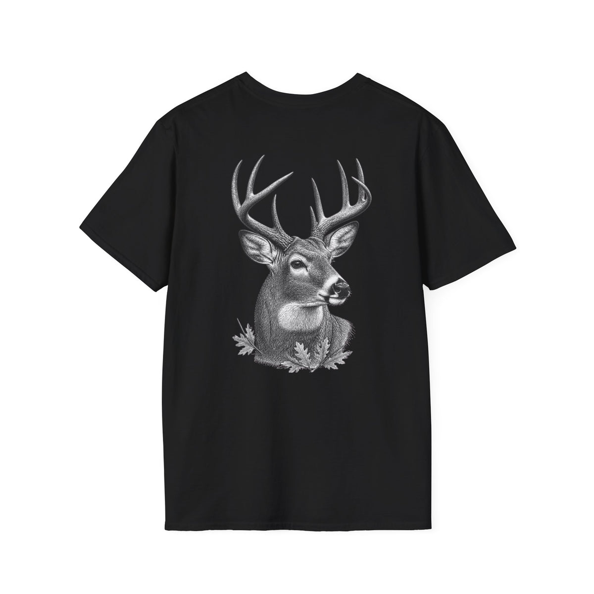 Deer Buck Graphic T-Shirt — Realistic Buck Head Hunting Tee — product view 1