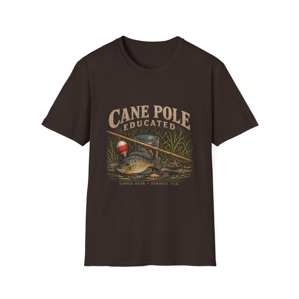 Cane Pole Educated Fishing T-Shirt outdoor graphic T-shirt product image 3