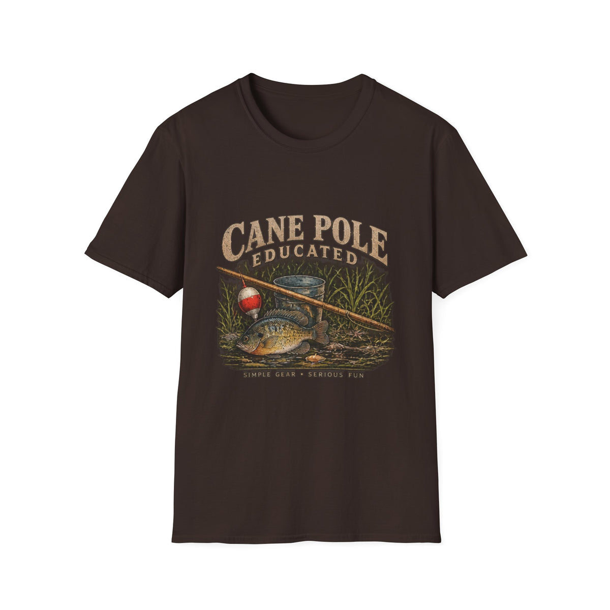 Cane Pole Educated Fishing T-Shirt outdoor graphic T-shirt product image 3