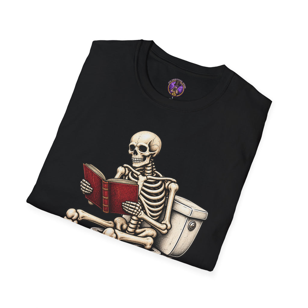 Skeleton Reading on Toilet T-Shirt | It's Heritage Hoss