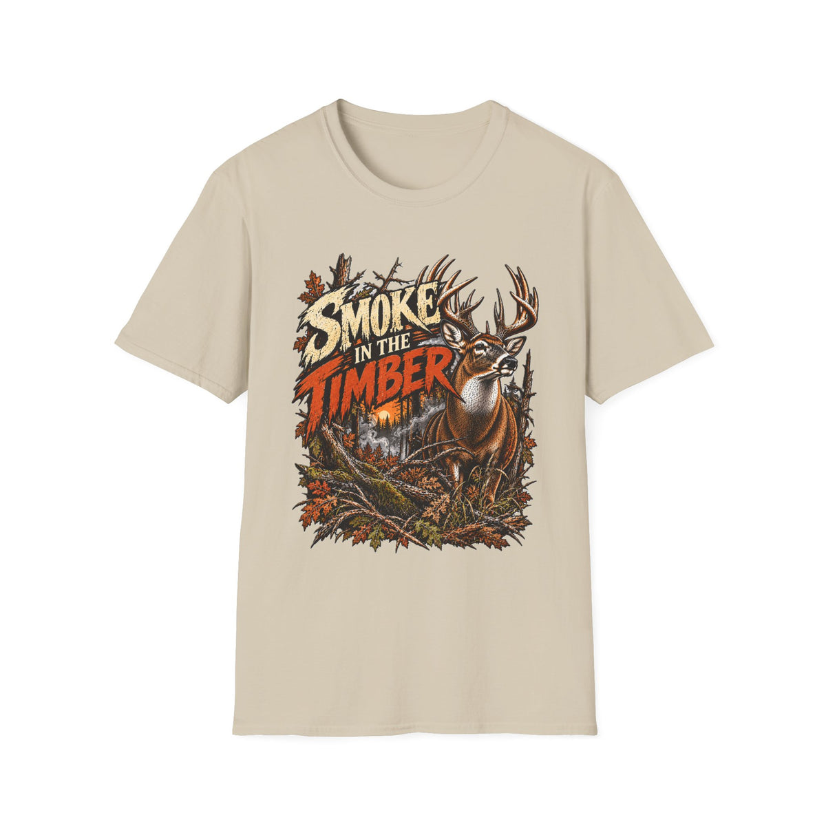 Smoke In The Timber Whitetail Deer Hunting Design