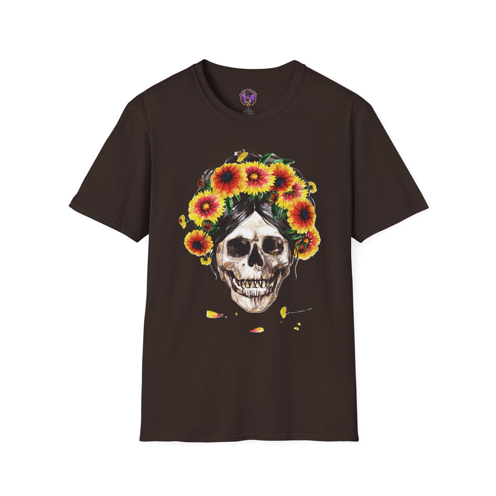 Skull with Sunflower Crown T-Shirt