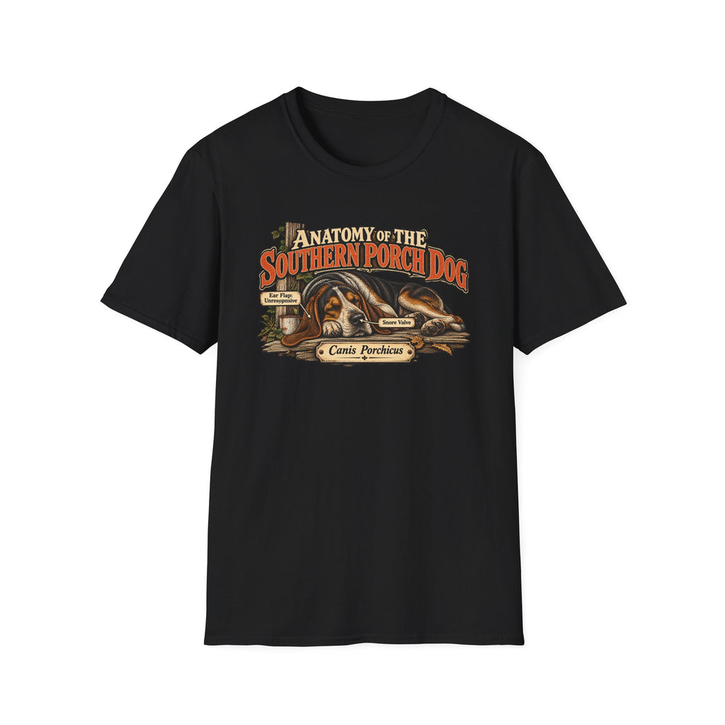 Anatomy of the Southern Porch Dog T-Shirt — Southern Dog Humor