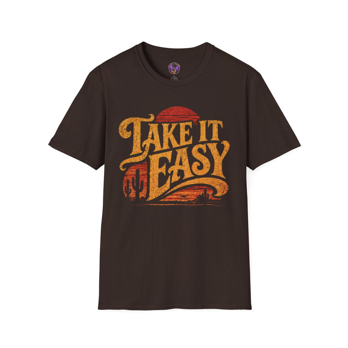 Take It Easy Shirt | Retro Desert Sunset Graphic Tee graphic T-shirt product image 2