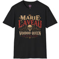 Marie Laveau Voodoo Queen lettering with ornate skull artwork on a graphic T-shirt
