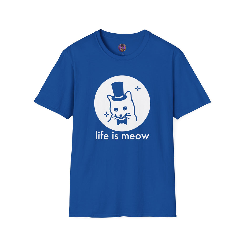 Life Is Meow Cat T-Shirt - Cute Cat With Top Hat Graphic graphic T-shirt product image 2