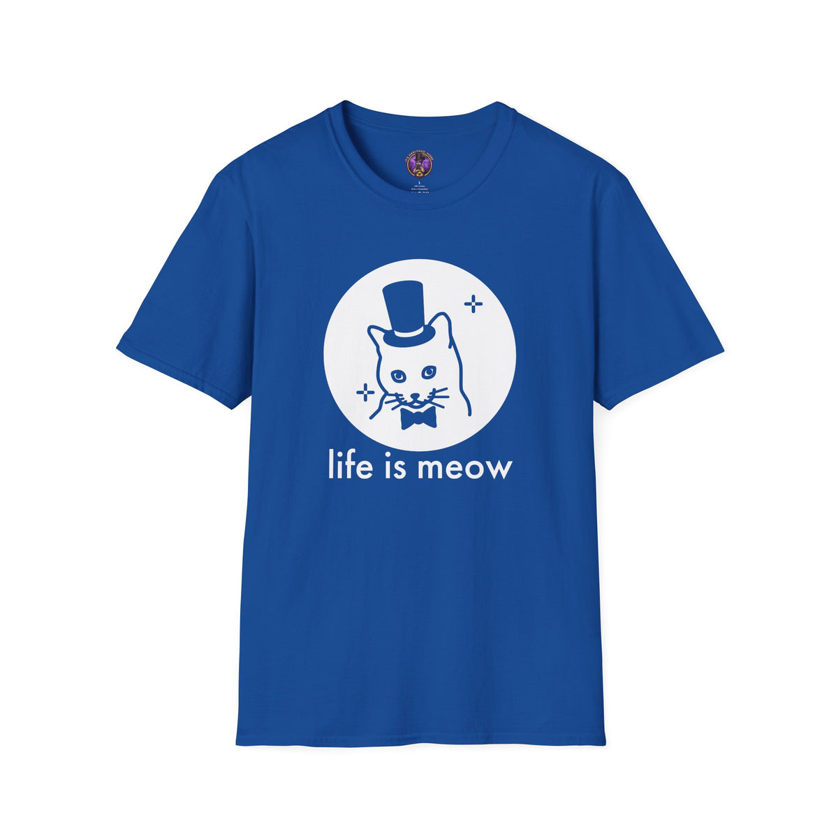 Life Is Meow Cat T-Shirt - Cute Cat With Top Hat Graphic graphic T-shirt product image 2