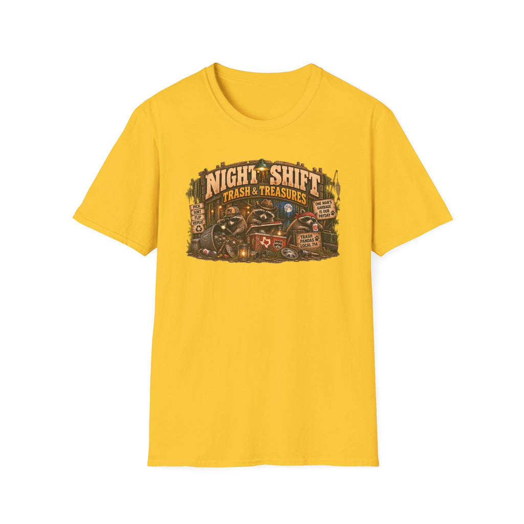 Night Shift Trash & Treasures T-Shirt — Raccoon Humor