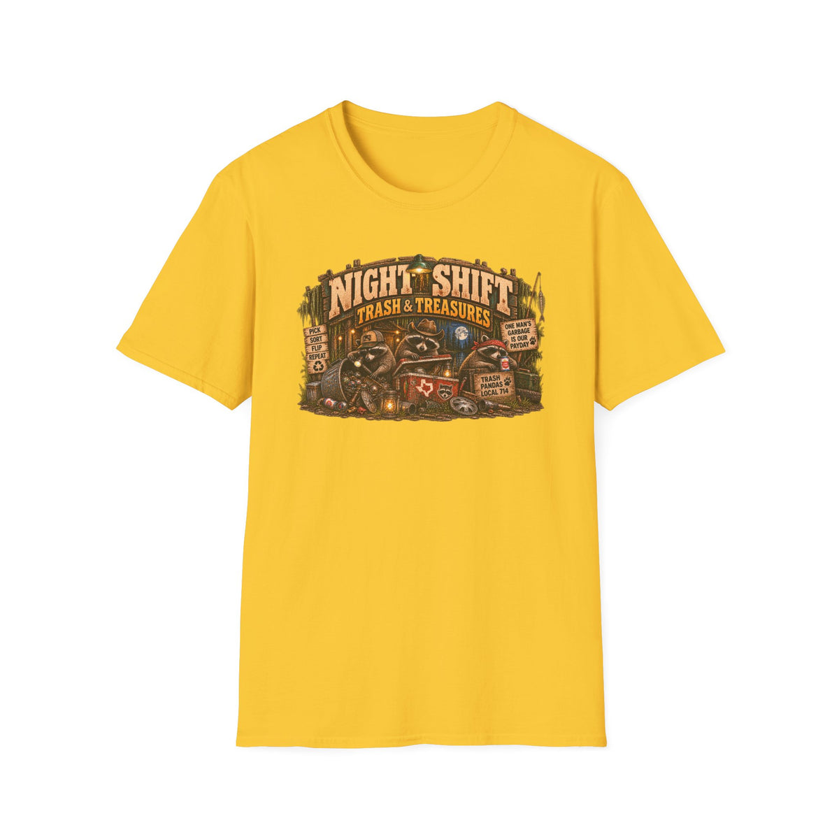 Night Shift Trash & Treasures T-Shirt — Raccoon Humor