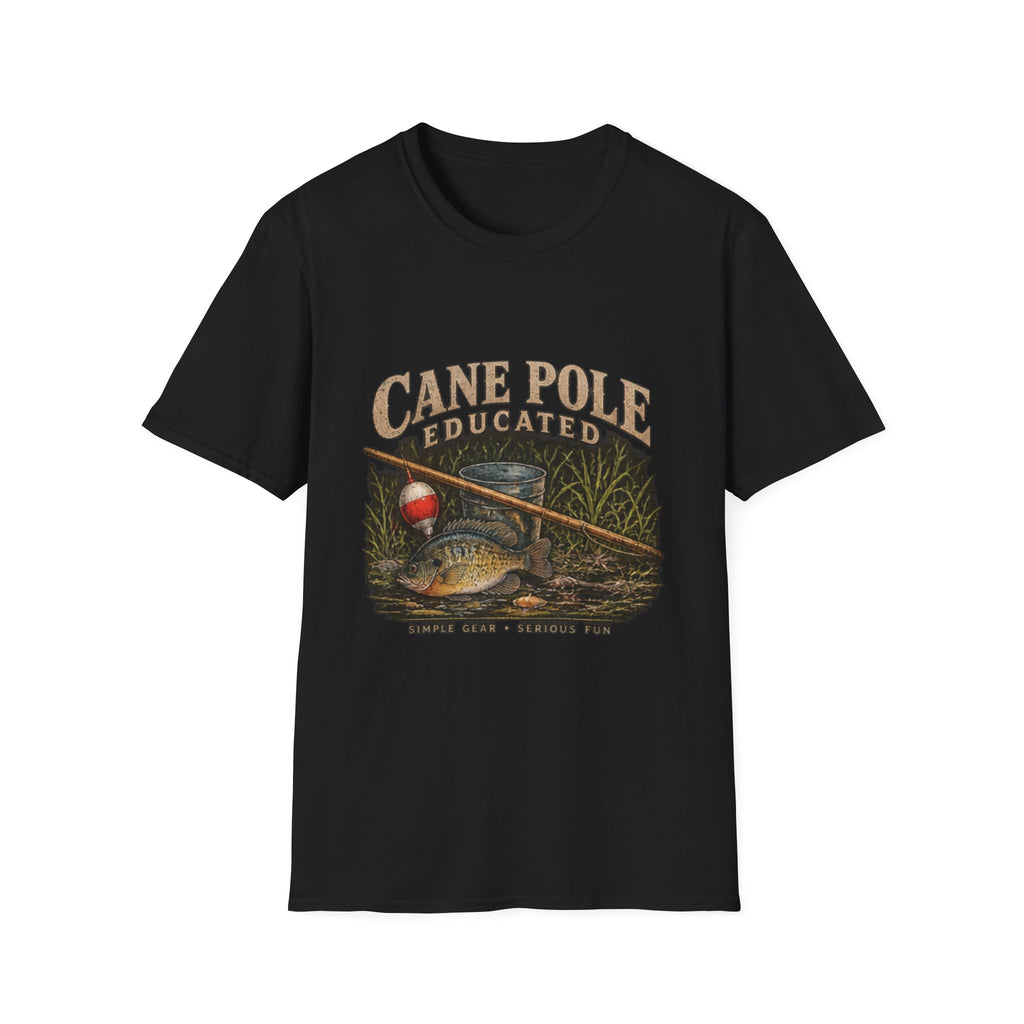 Cane Pole Educated Fishing T-Shirt outdoor graphic T-shirt product image 2
