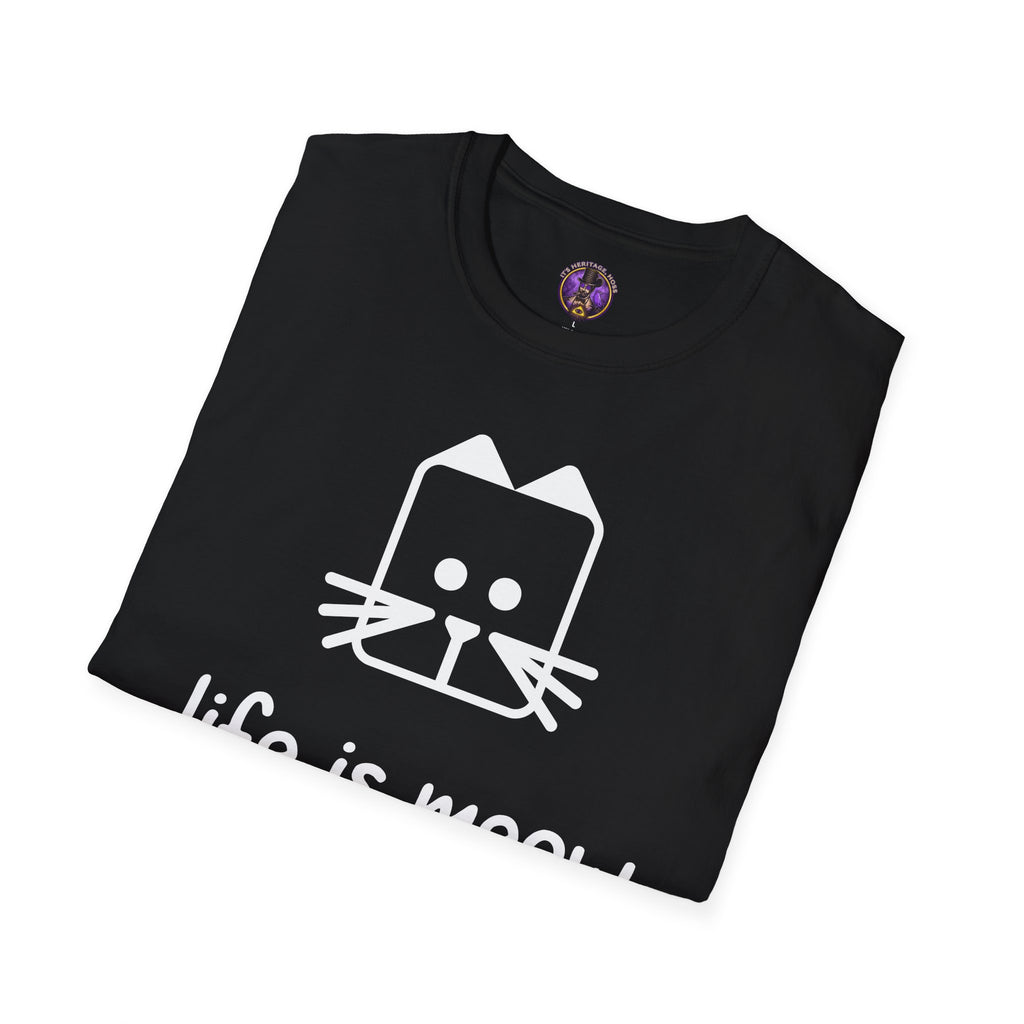 Life Is Meow Geometric Cat Tee | It's Heritage Hoss