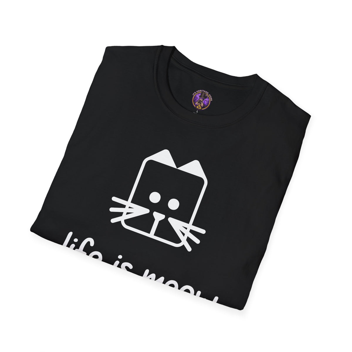 Life Is Meow Geometric Cat Tee | It's Heritage Hoss