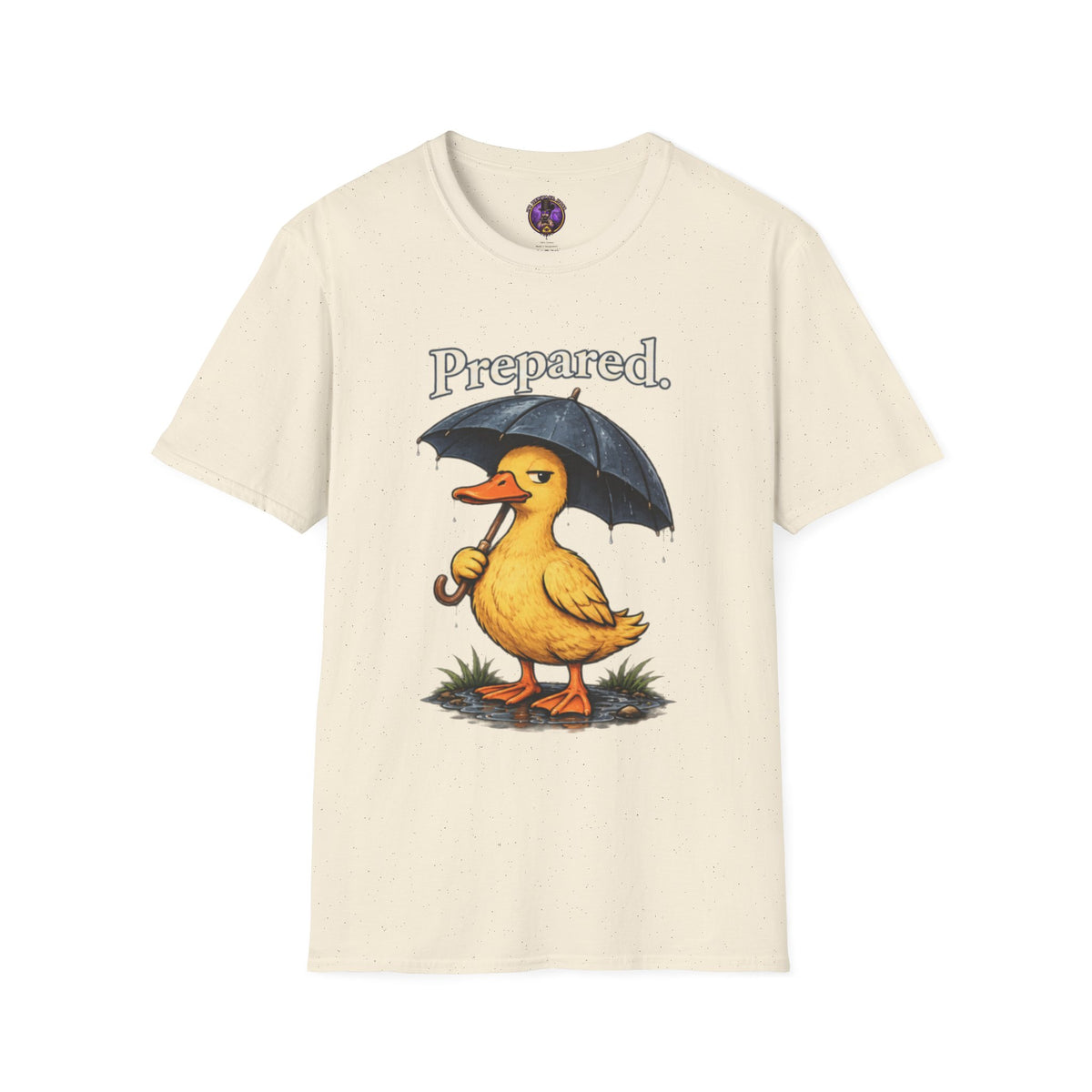 Prepared Duck T-Shirt - Cute Duck with Umbrella Graphic Tee graphic T-shirt product image 3