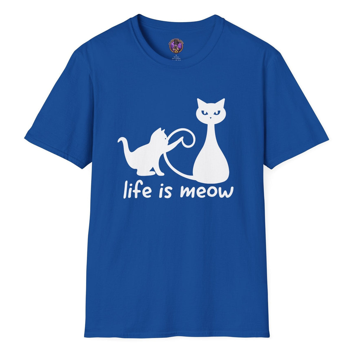 Life Is Meow White Silhouette Cat Tee | It's Heritage Hoss