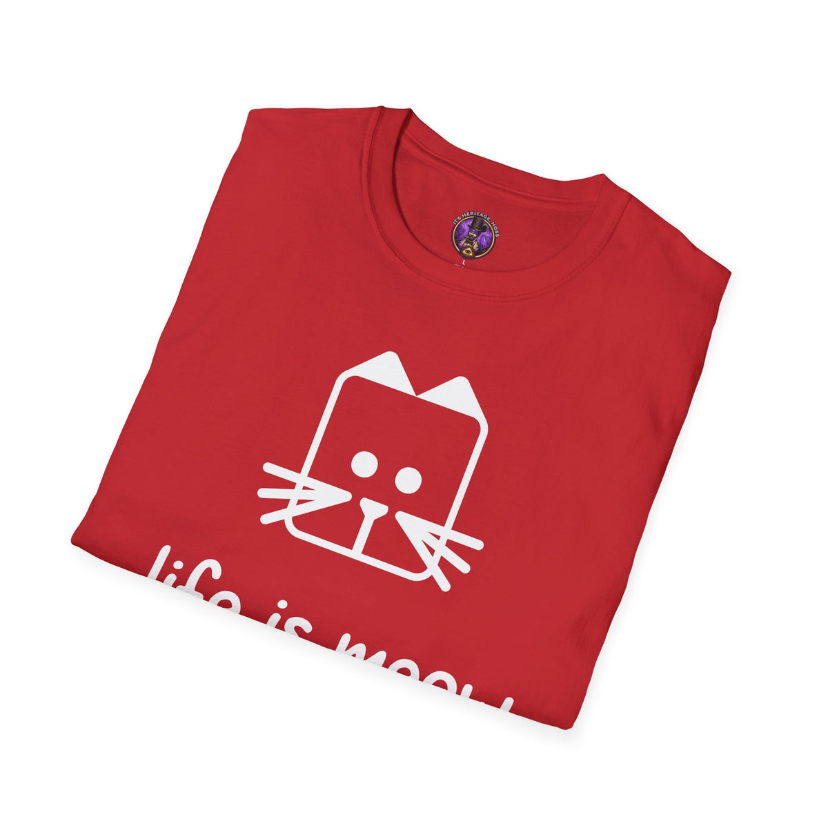 Life Is Meow Geometric Cat Tee | It's Heritage Hoss