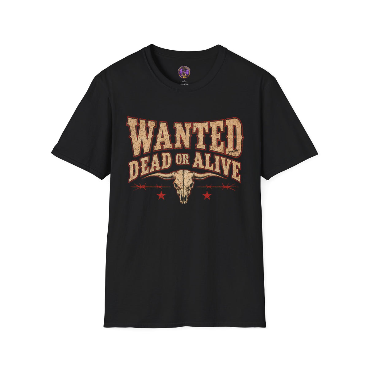 Wanted Dead or Alive Shirt | Western Cow Skull Graphic Tee graphic T-shirt product image 1