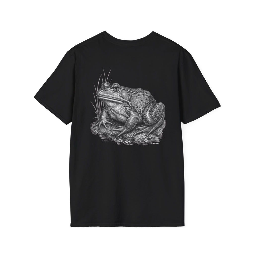 Frog Illustration T-Shirt — Detailed Vintage Bullfrog Graphic Tee — product view 10
