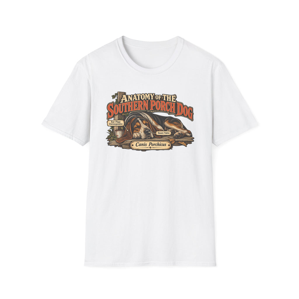 Anatomy of the Southern Porch Dog T-Shirt — Southern Dog Humor