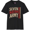 Seven Nation Army graphic with distressed red, white and black geometric artwork inspired by early-2000s garage rock.
