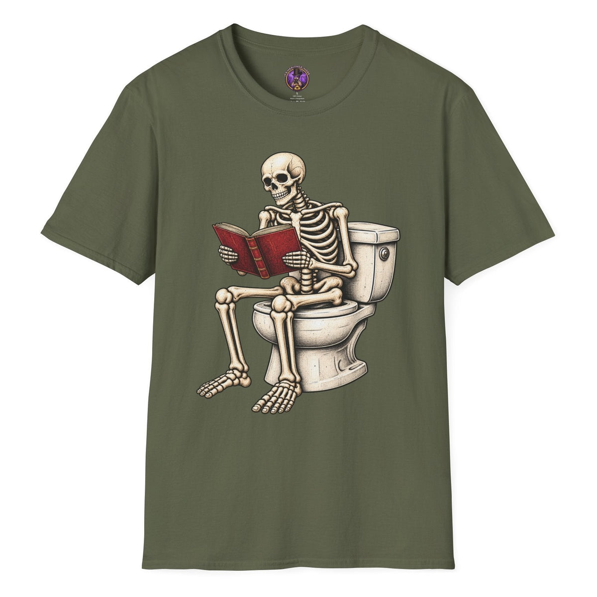 Skeleton Reading on Toilet T-Shirt | It's Heritage Hoss
