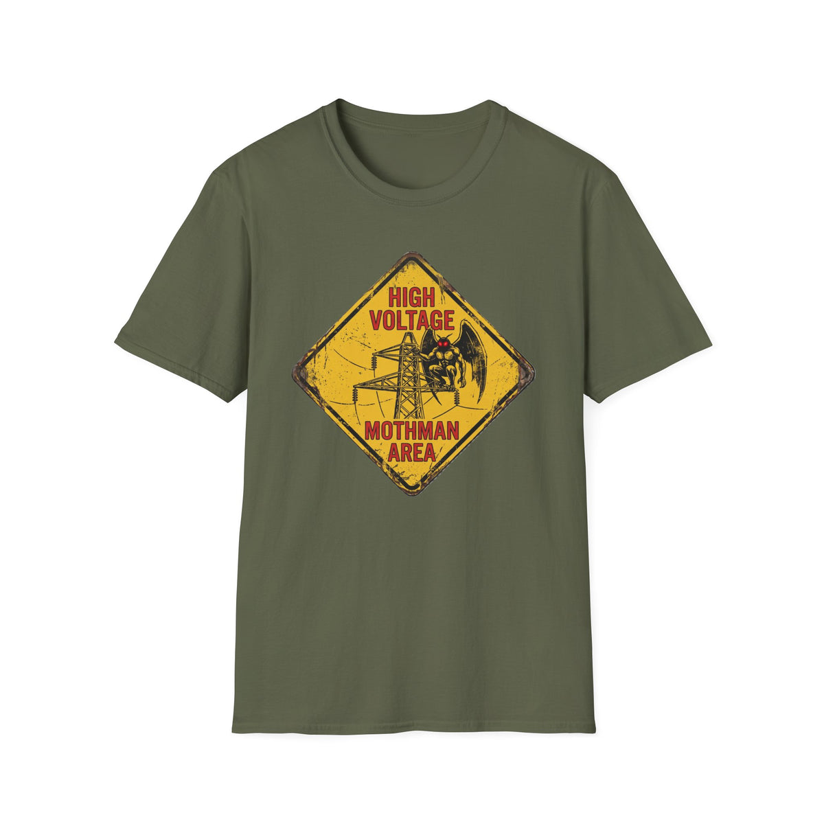 Mothman High Voltage Warning Sign Cryptid Shirt | It's Heritage Hoss