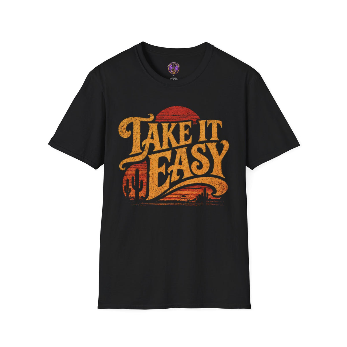 Take It Easy Shirt | Retro Desert Sunset Graphic Tee graphic T-shirt product image 1