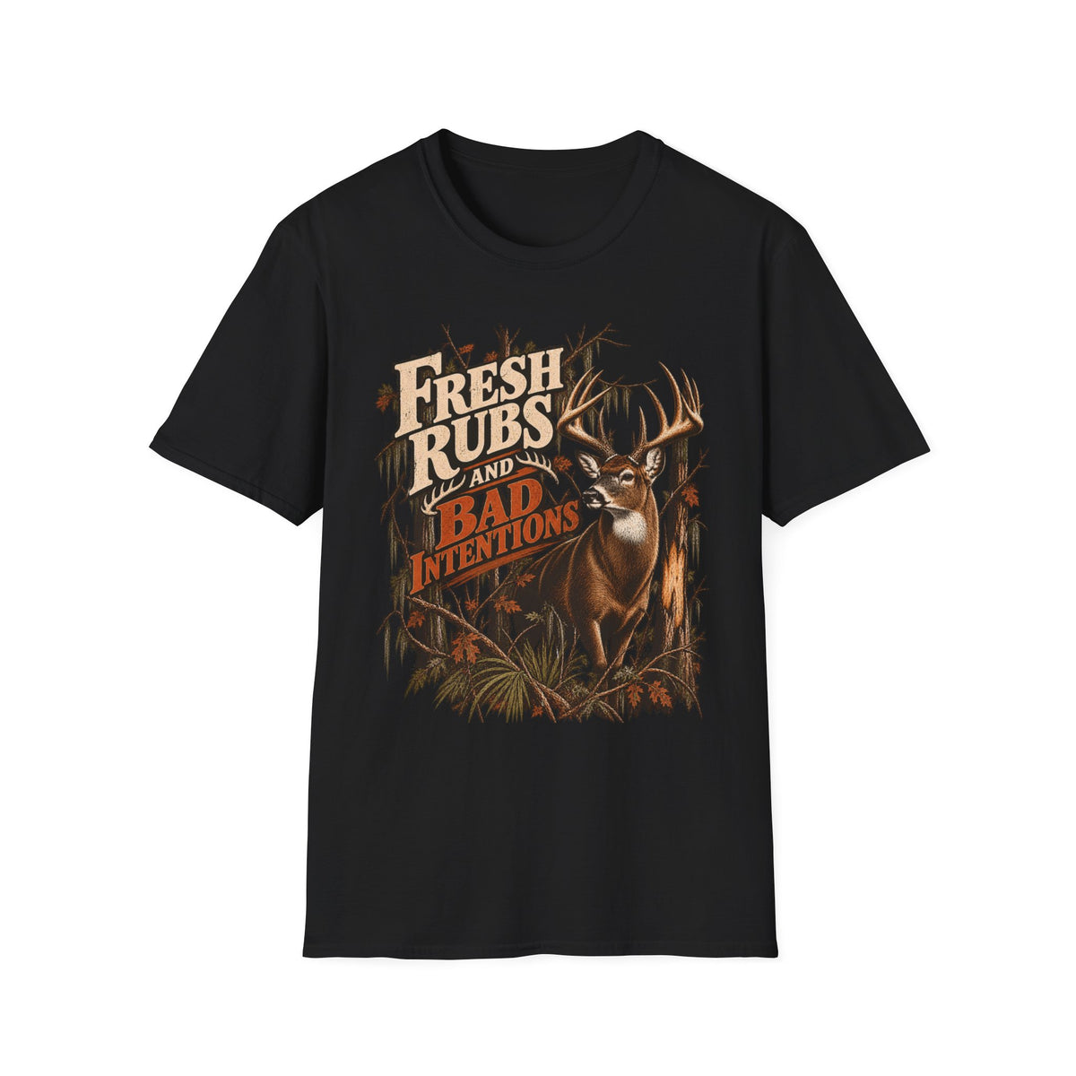 Fresh Rubs & Bad Intentions Whitetail Rut Hunting Design