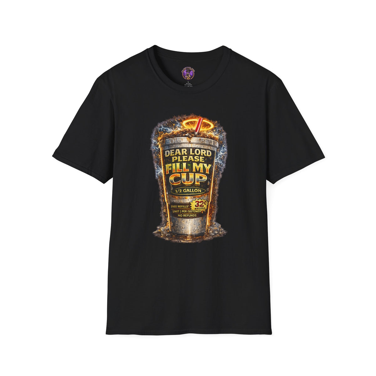 T-Shirt - “Dear Lord Please Fill My Cup” Vintage Gas Pump Graphic graphic T-shirt product image 1