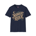 Midnight Rider T-Shirt | Retro Motorcycle Moon Graphic Tee graphic T-shirt product image 2