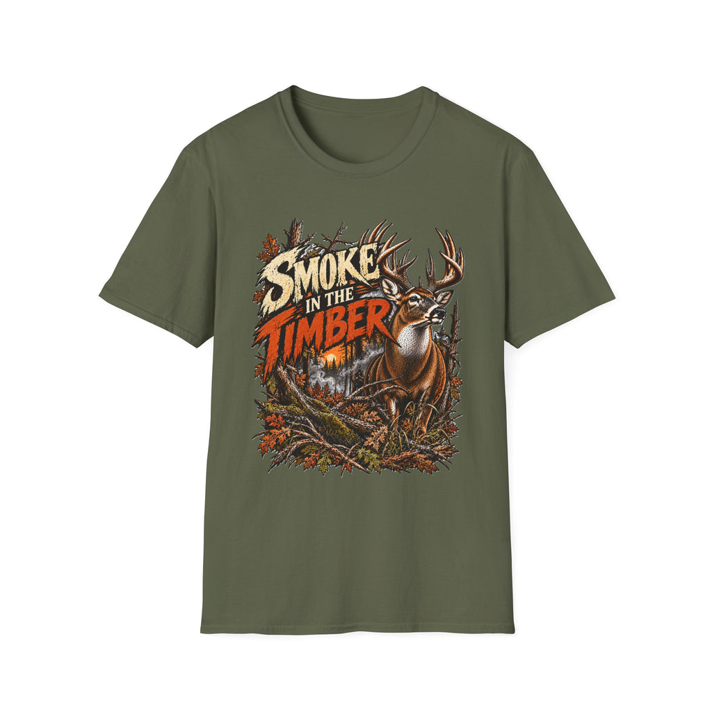 Smoke In The Timber Whitetail Deer Hunting Design