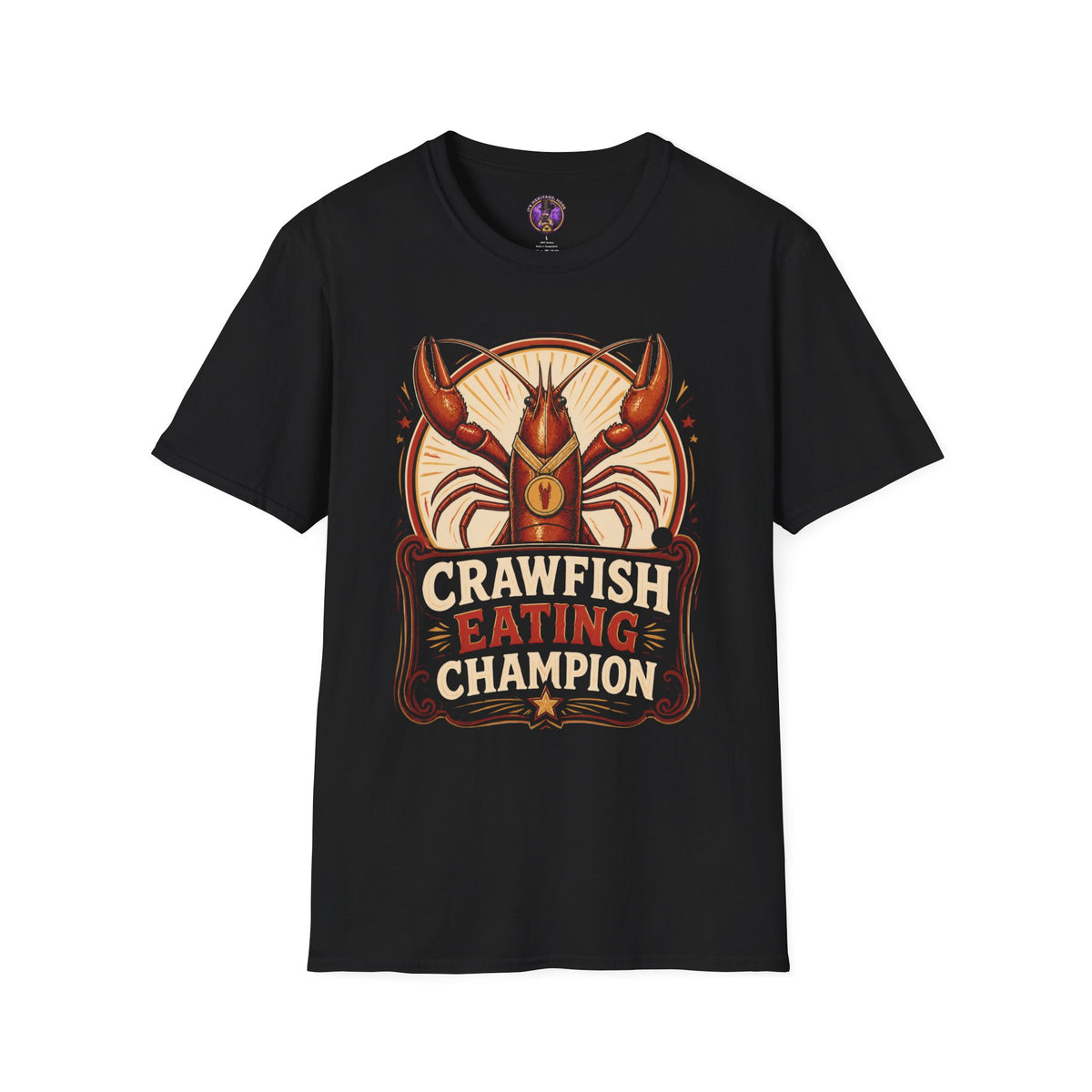 Crawfish Eating Champion Retro Louisiana T-Shirt graphic T-shirt product image 1