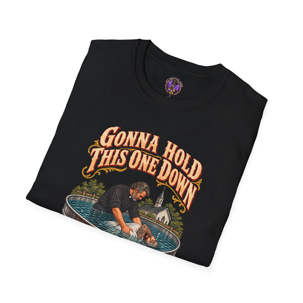 T-Shirt — "Gonna Hold This One Down 'Til The Bubbles Come Up" Rescue Dog Graphic Tee