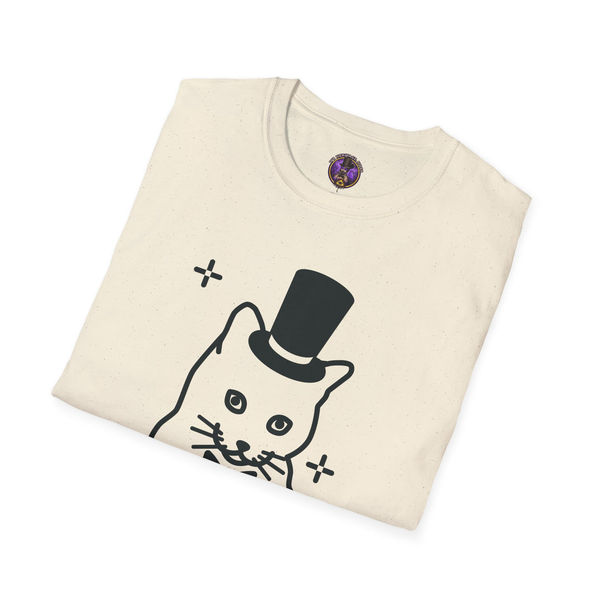 Cat T-Shirt - “life is meow” Cute Top Hat Cat Graphic Tee graphic T-shirt product image 9