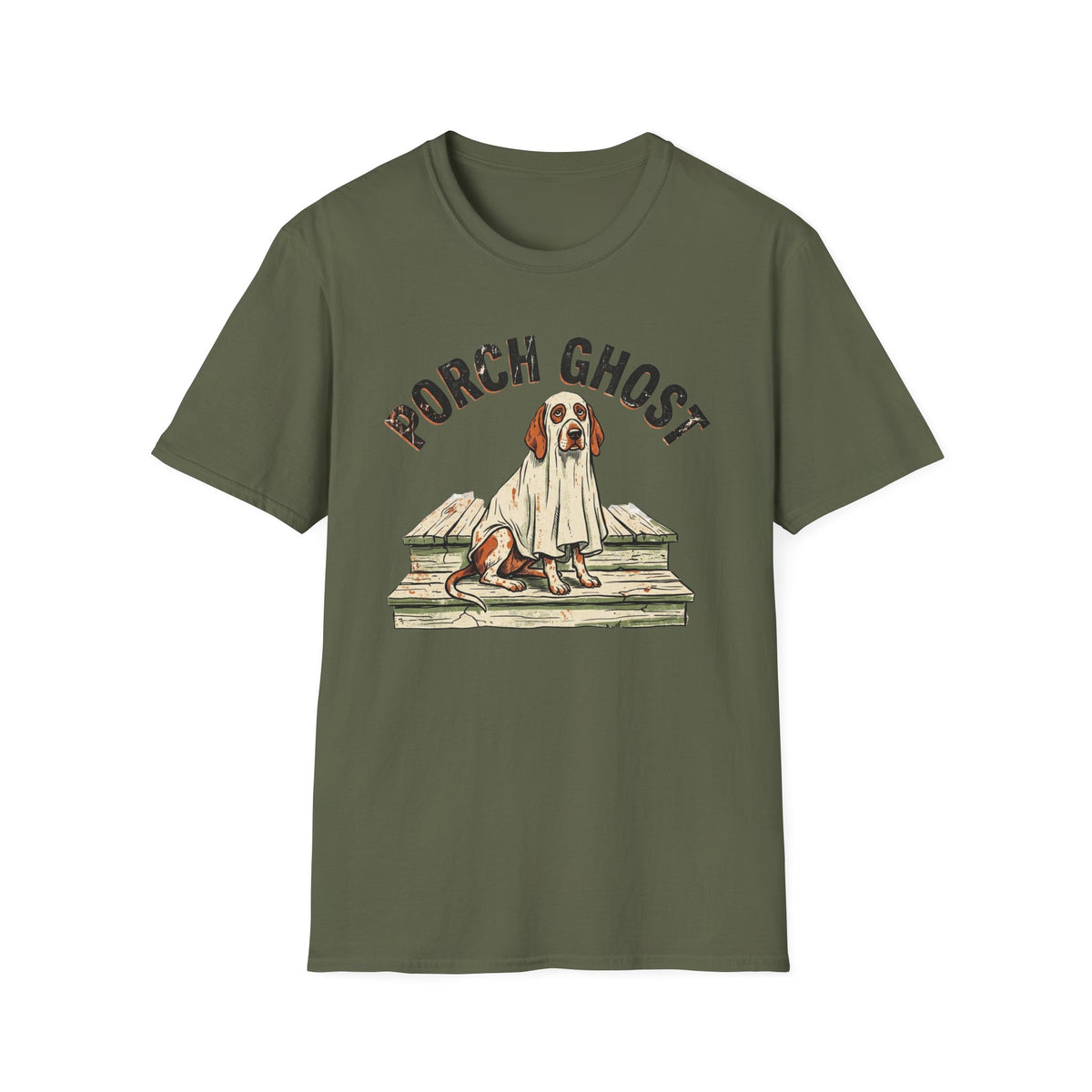 Southern Porch Dog Ghost Vintage Halloween Shirt
