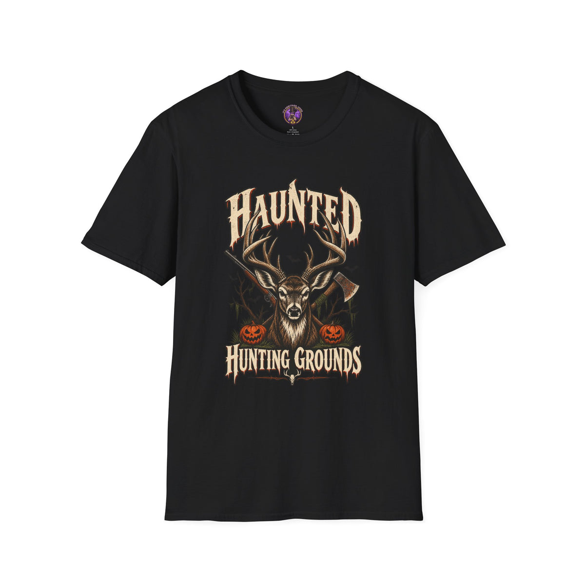 Haunted Hunting Grounds T-Shirt - Halloween Deer Skull Graphic Tee graphic T-shirt product image 1