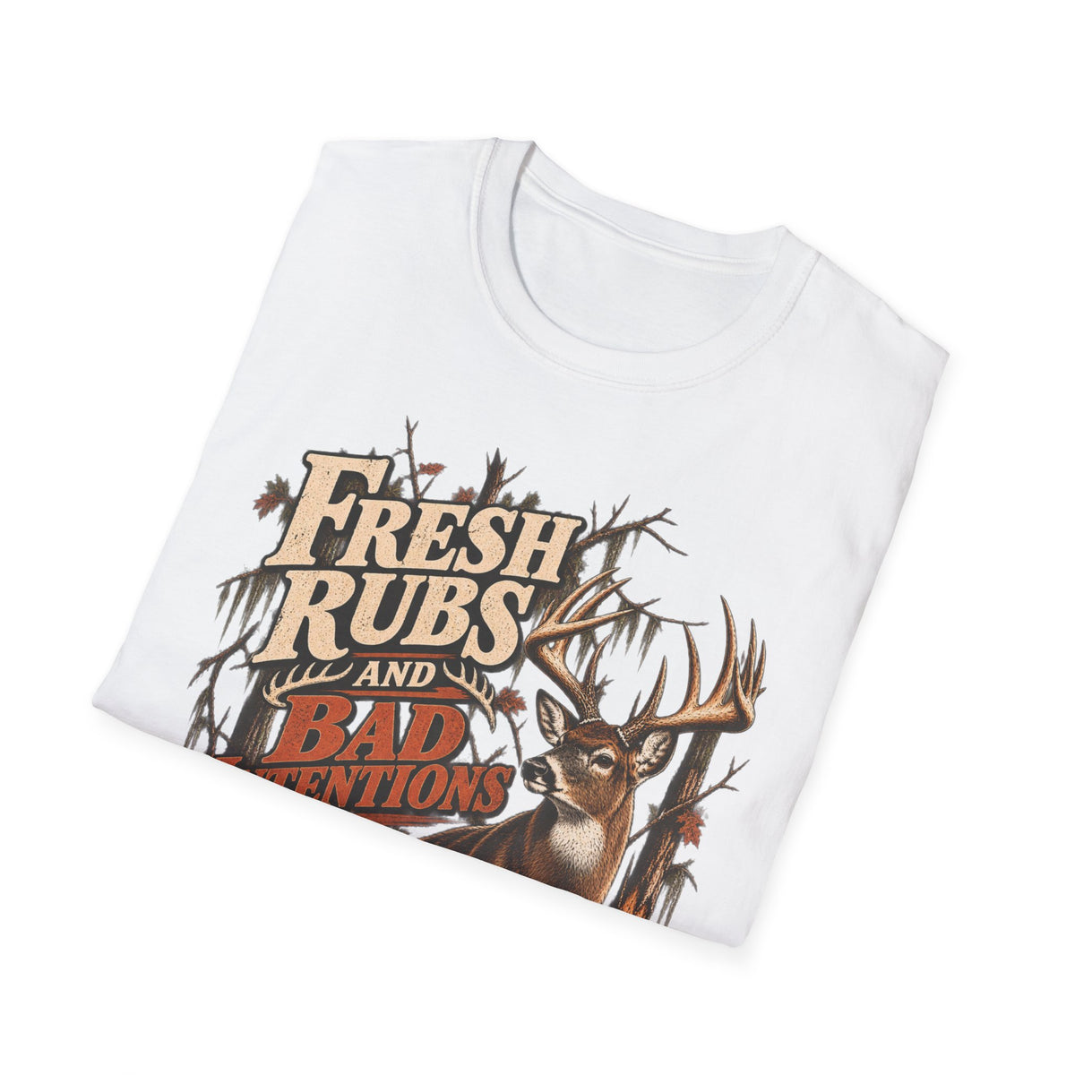 Fresh Rubs & Bad Intentions Whitetail Rut Hunting Design