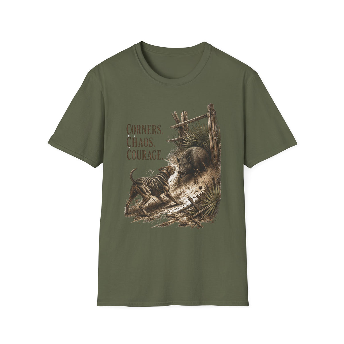 Corners Chaos Courage Catahoula Hog Dog Shirt