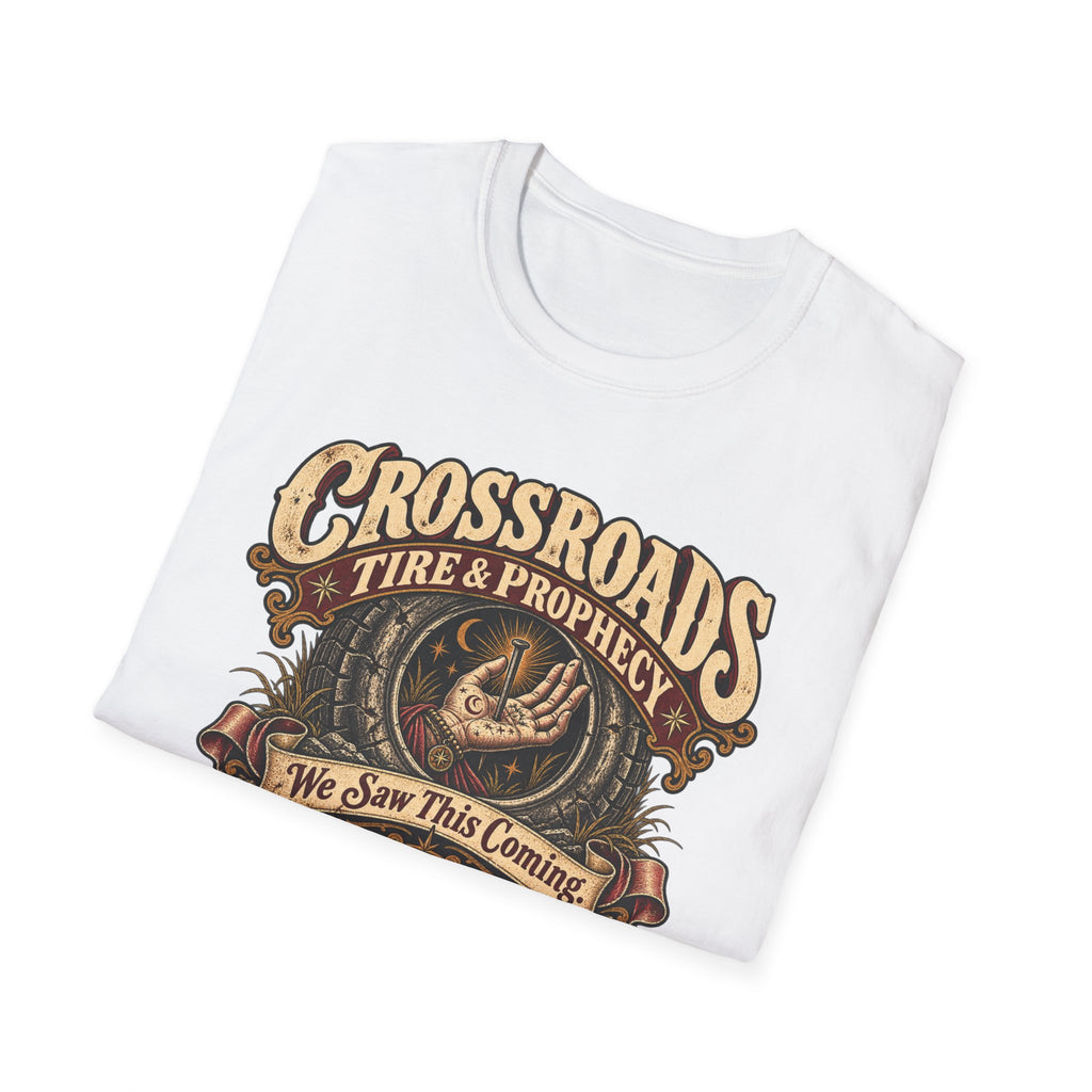 Crossroads Tire & Prophecy T-Shirt — Southern Surrealism