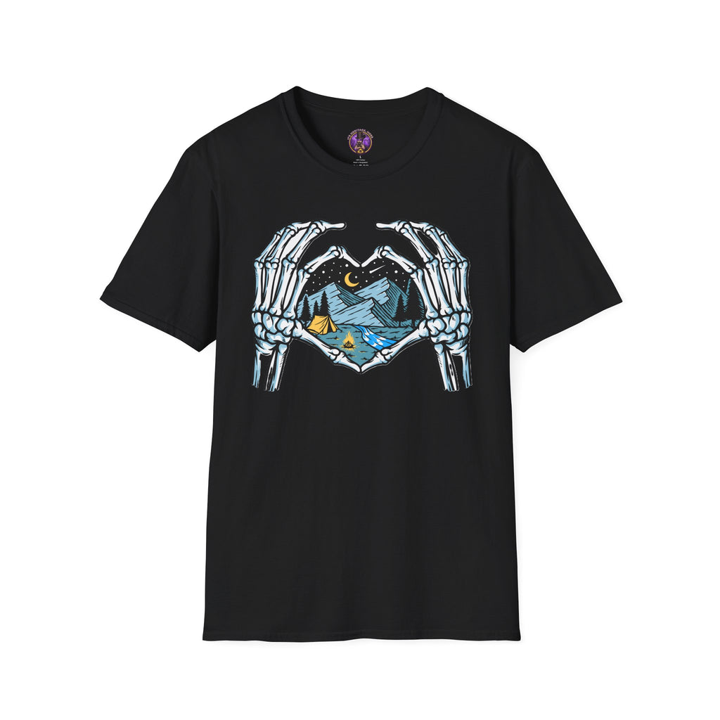 Skeleton Hands Heart Camping T-Shirt