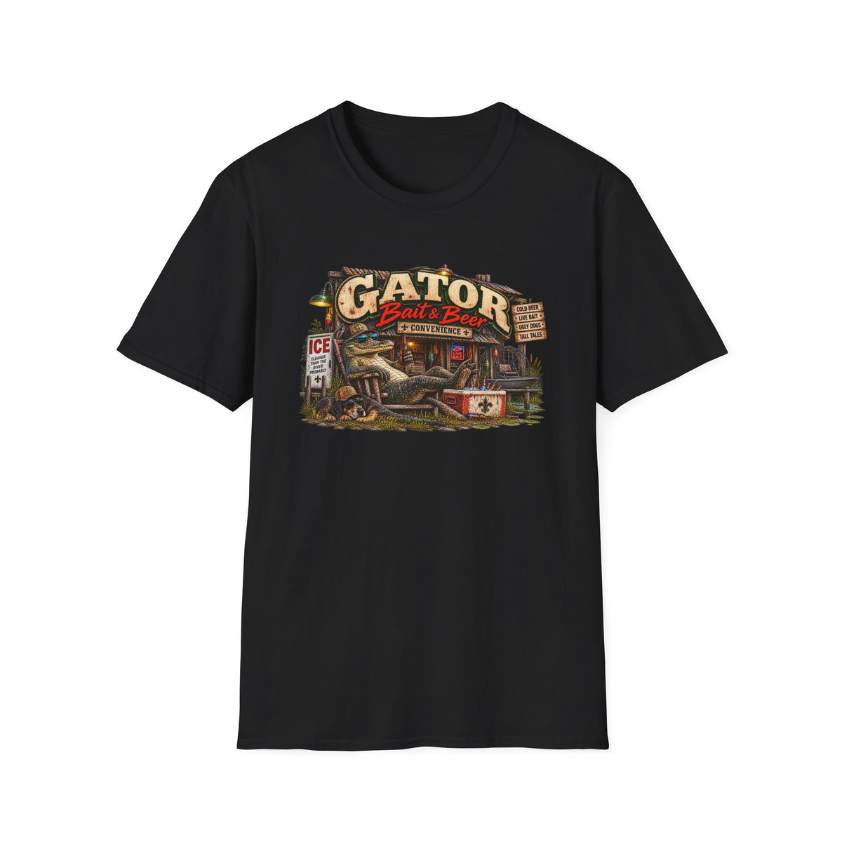 Gator Bait & Beer T-Shirt — Bayou Fishing Humor