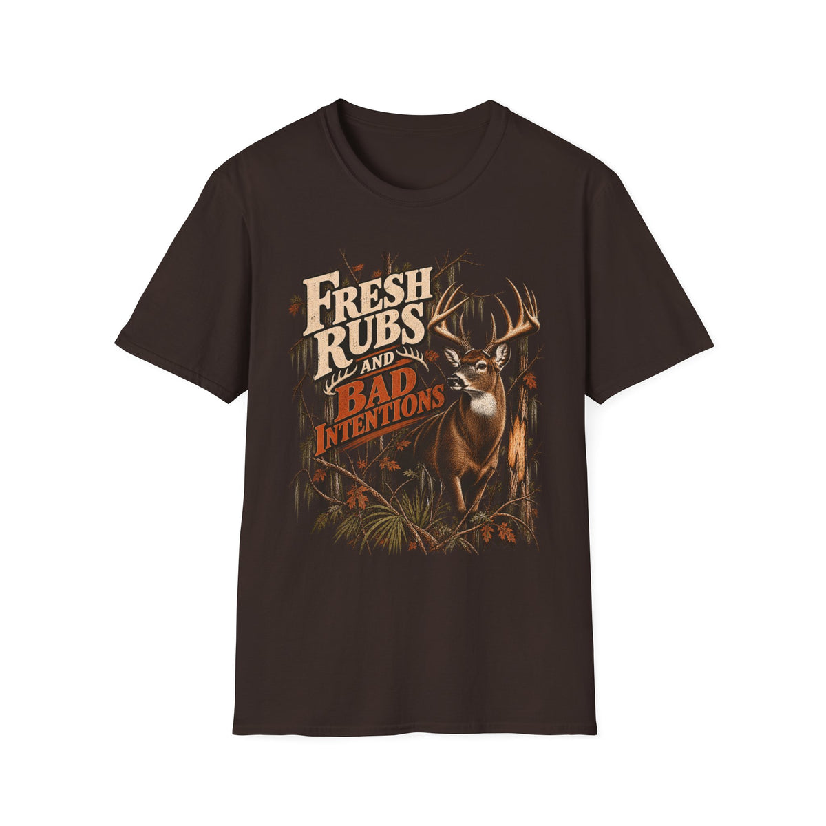 Fresh Rubs & Bad Intentions Whitetail Rut Hunting Design