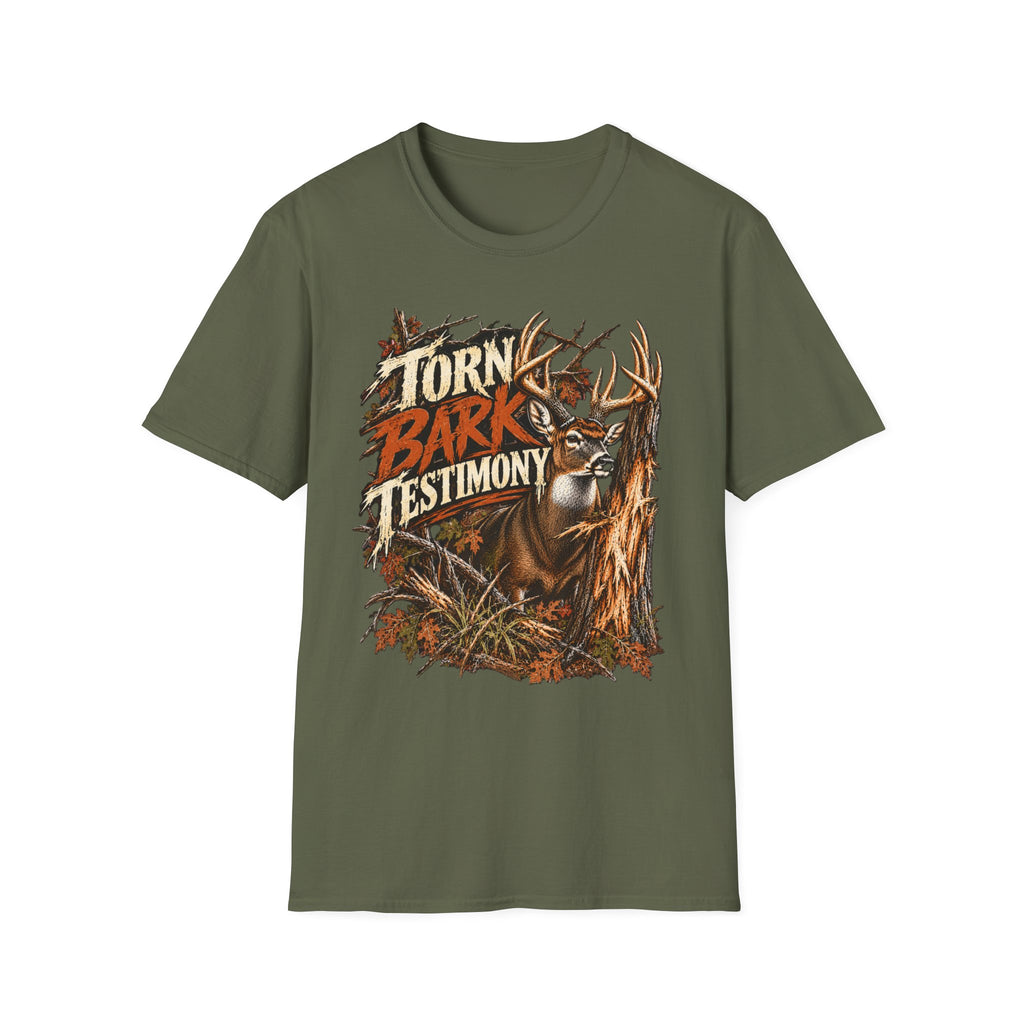 Torn Bark Testimony Whitetail Buck Rub Hunting Design