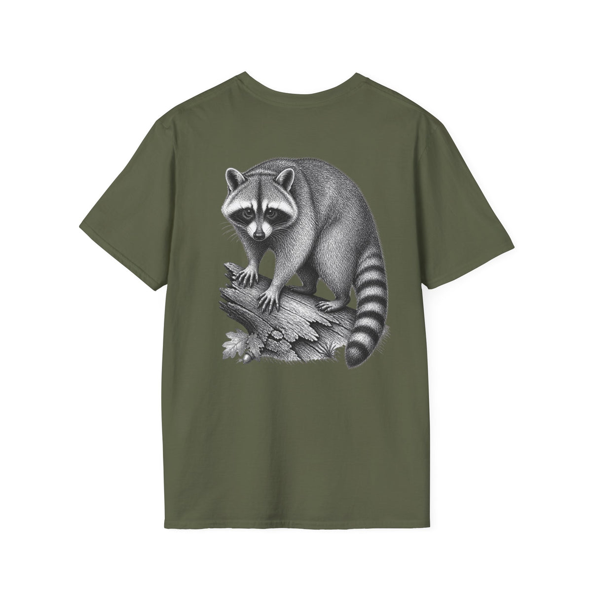 Raccoon Graphic T-Shirt – Vintage Woodland Illustration Tee — product view 1