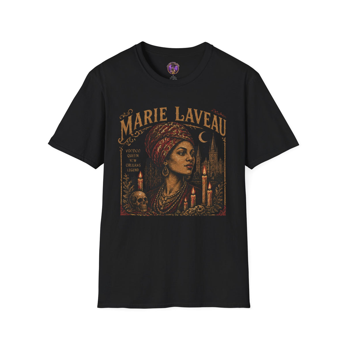 Marie Laveau Voodoo T‑Shirt - New Orleans Mystic Portrait Tee graphic T-shirt product image 1