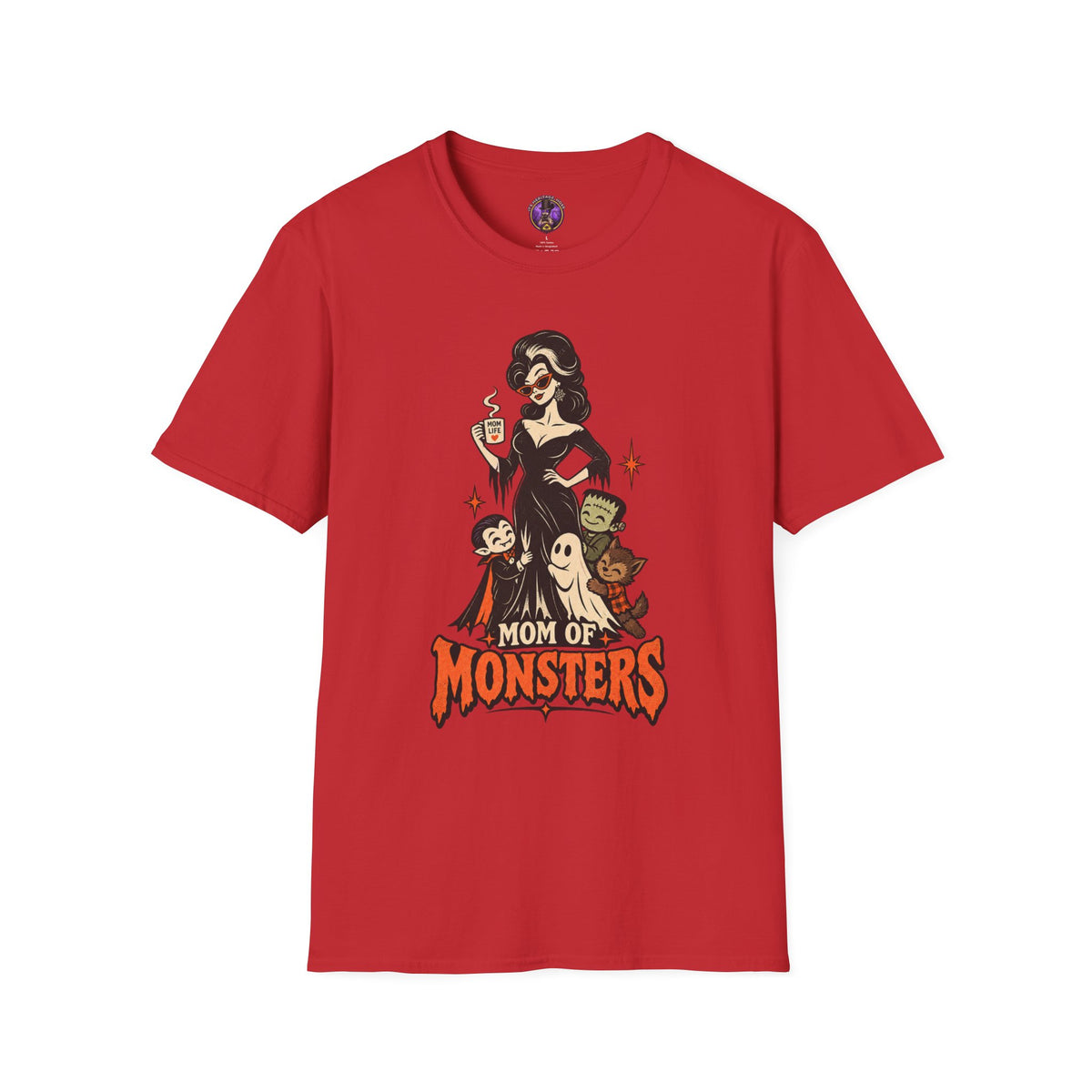 Mom of Monsters T-Shirt - Retro Goth Halloween Tee for Moms graphic T-shirt product image 4
