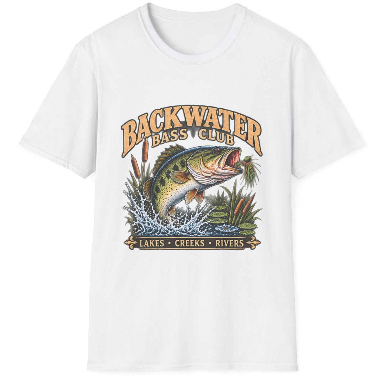 Backwater Bass Club Fishing T-Shirt outdoor graphic T-shirt product image 1