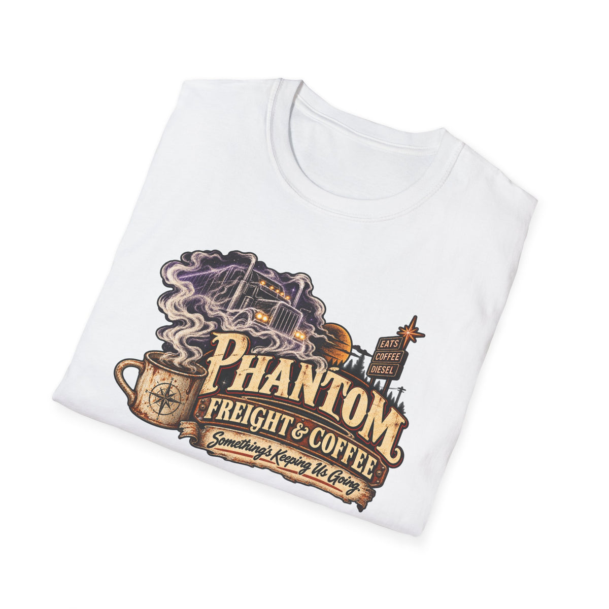 Phantom Freight & Coffee T-Shirt — Ghost Trucker